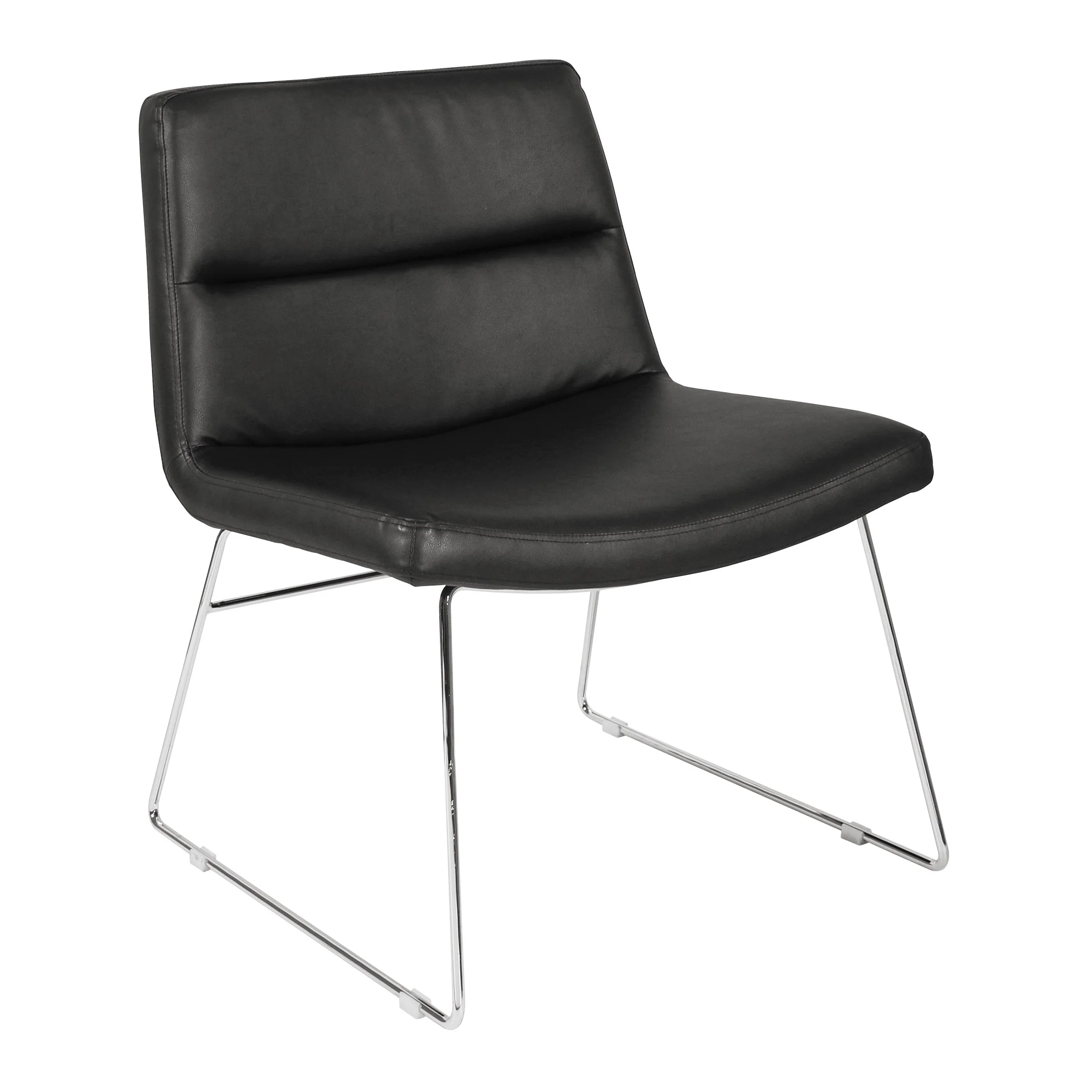 Thompson Upholstered Lounge Chair with Chrome Base