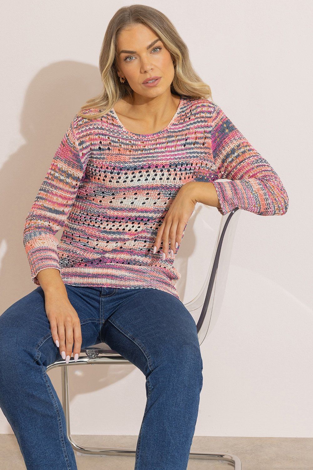 Klass. Textured Open Knitted Jumper