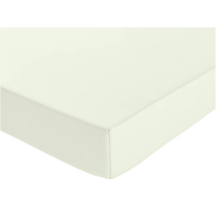Habitat Cotton 200TC Cream Extra Deep Fitted Sheet - Single