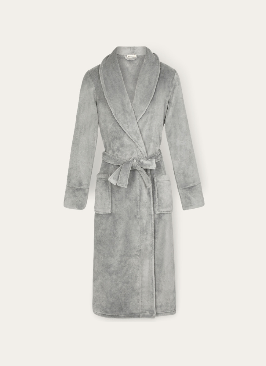 PEIGNOIR LONG UNI BLEU MARINE