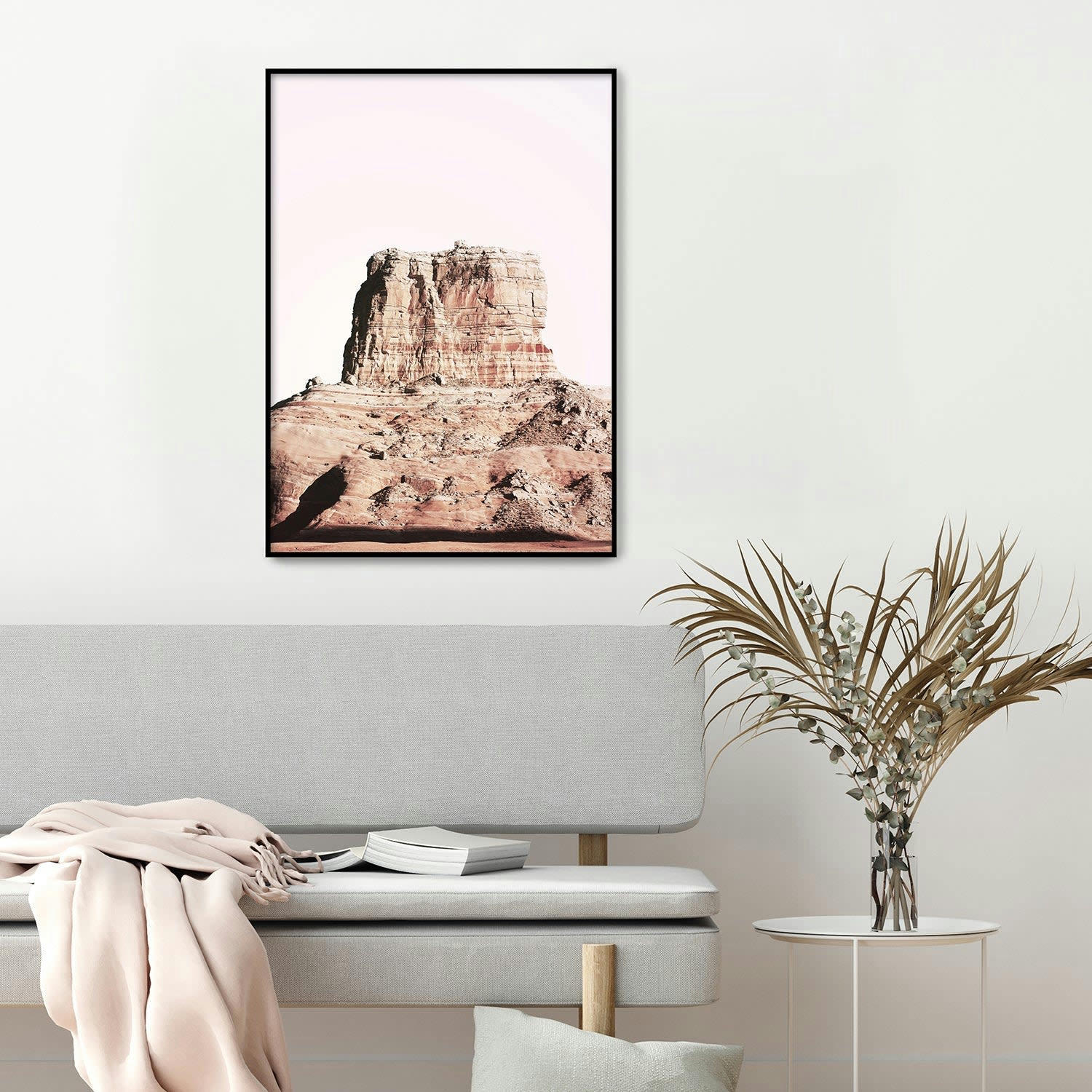 DESIERTO - Affiche avec cadre noir - Formations rocheuses - 30x40