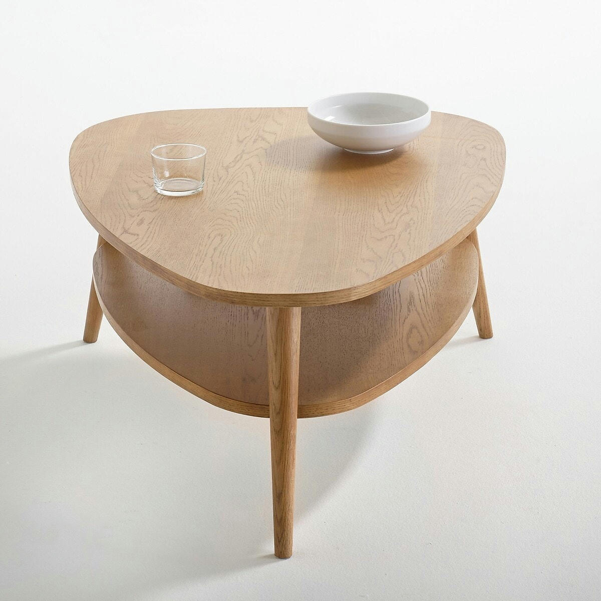Table basse vintage, double plateau, Quilda