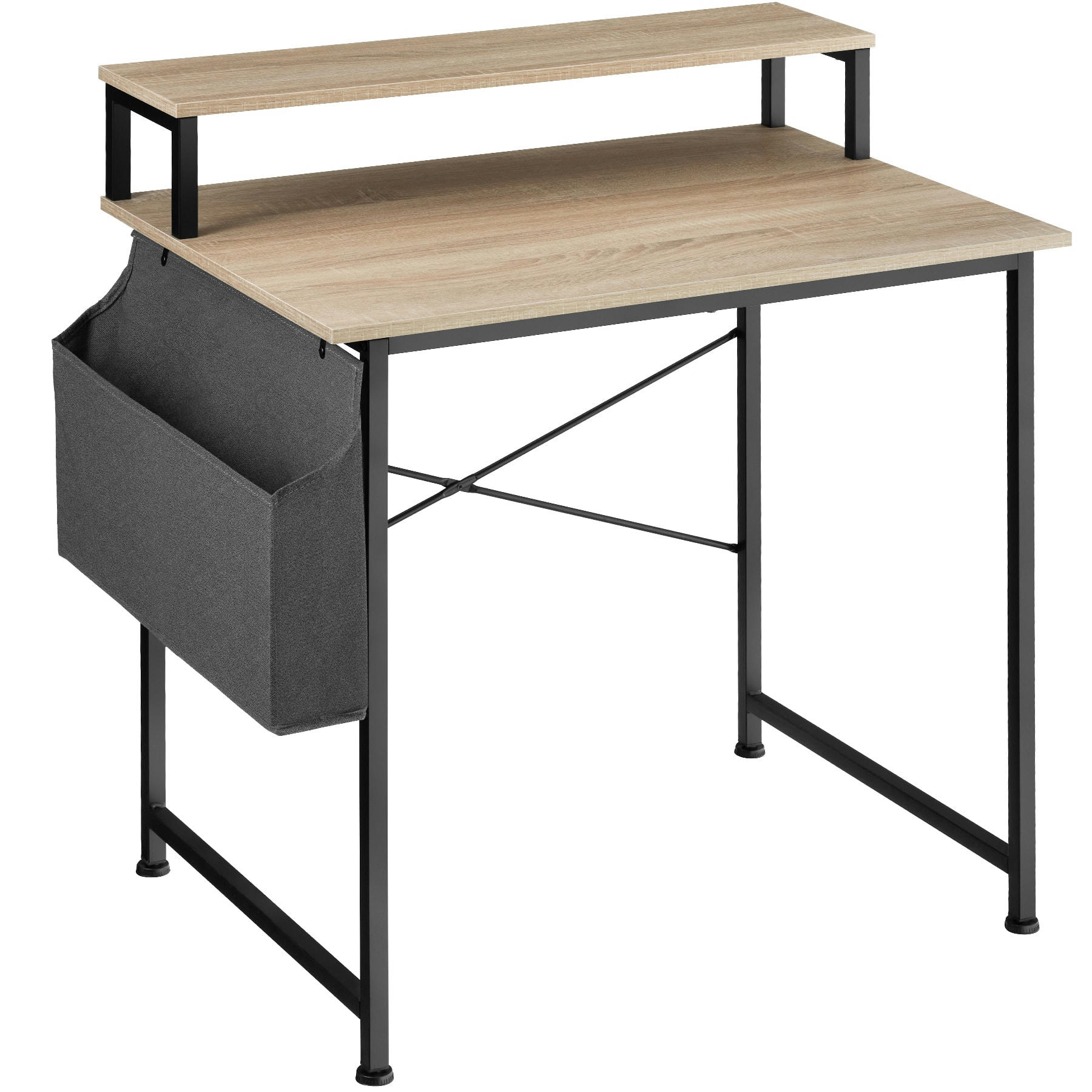 - Bureau Style industriel Bois clair industriel, Chêne Sonoma