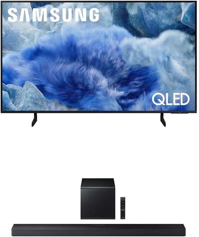 Samsung 65-Inch Class QLED Q8F 4K UHD Smart TV (2025 Model) Q4 AI Processor  100% Color Volume with Quantum Dot  AirSlim Design + Samsung Q-Series Soundbar HW-QS700F 3.1.2 ch Subwoofer (2025 Model)