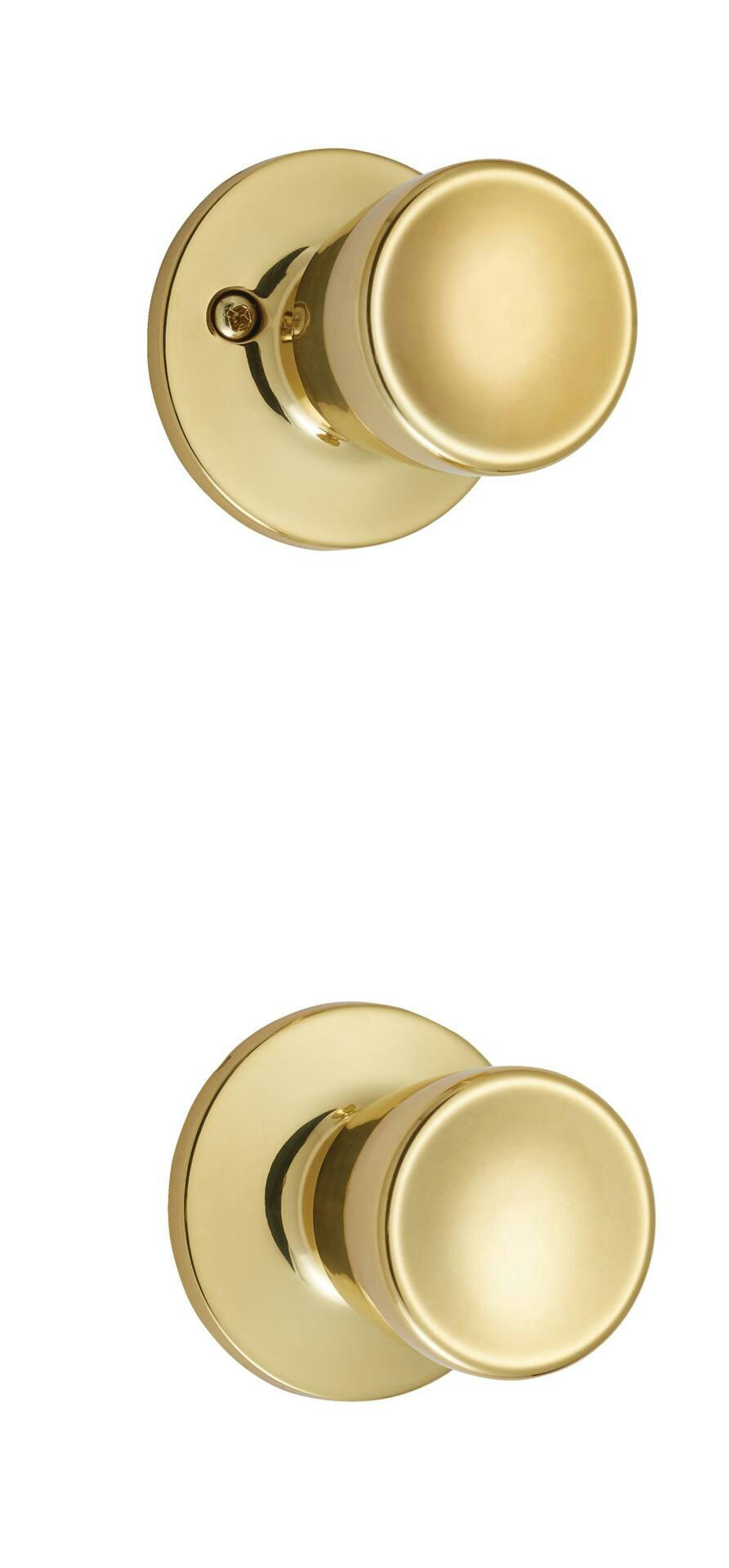 Garrison Passage Tulip Door Knob Handle Set, Polished Brass