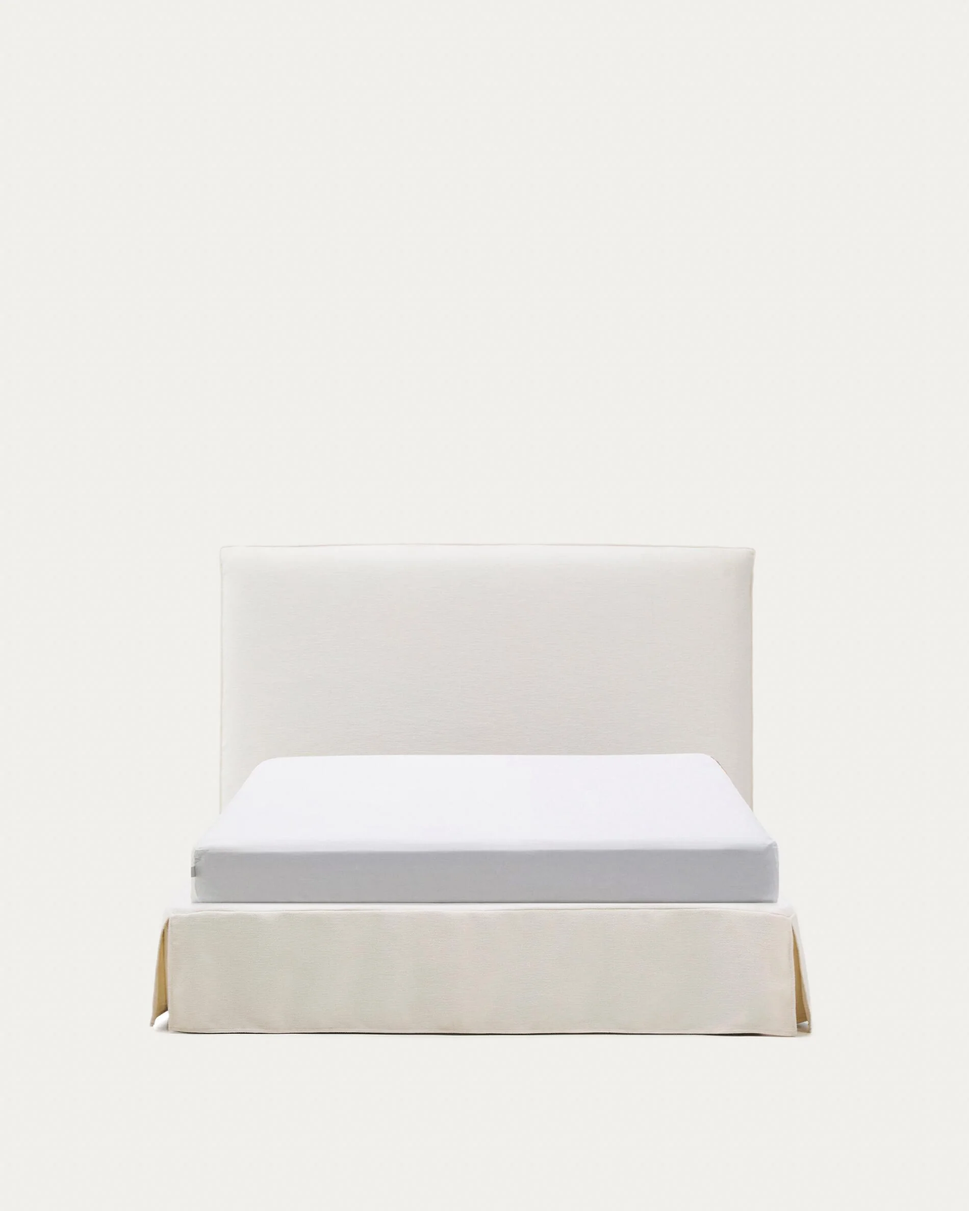 Jaira white chenille bed with removable cover for mattress 150x190cm FSC Mix Credit