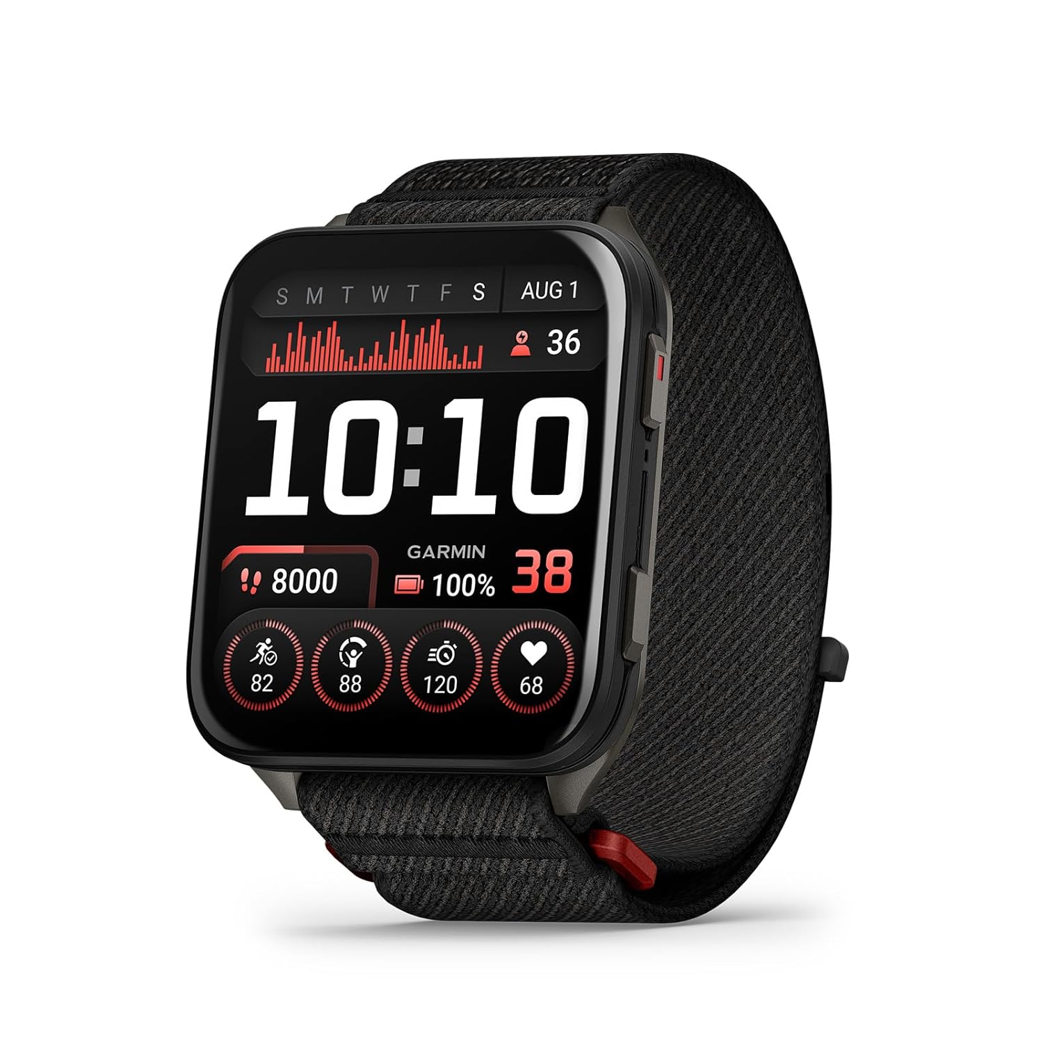 Garmin® Venu® X1  Thin and Lightweight GPS Smartwatch  AMOLED Display  Advanced Health and Fitness Features  Black with Slate Titanium Caseback and ComfortFit Nylon Band