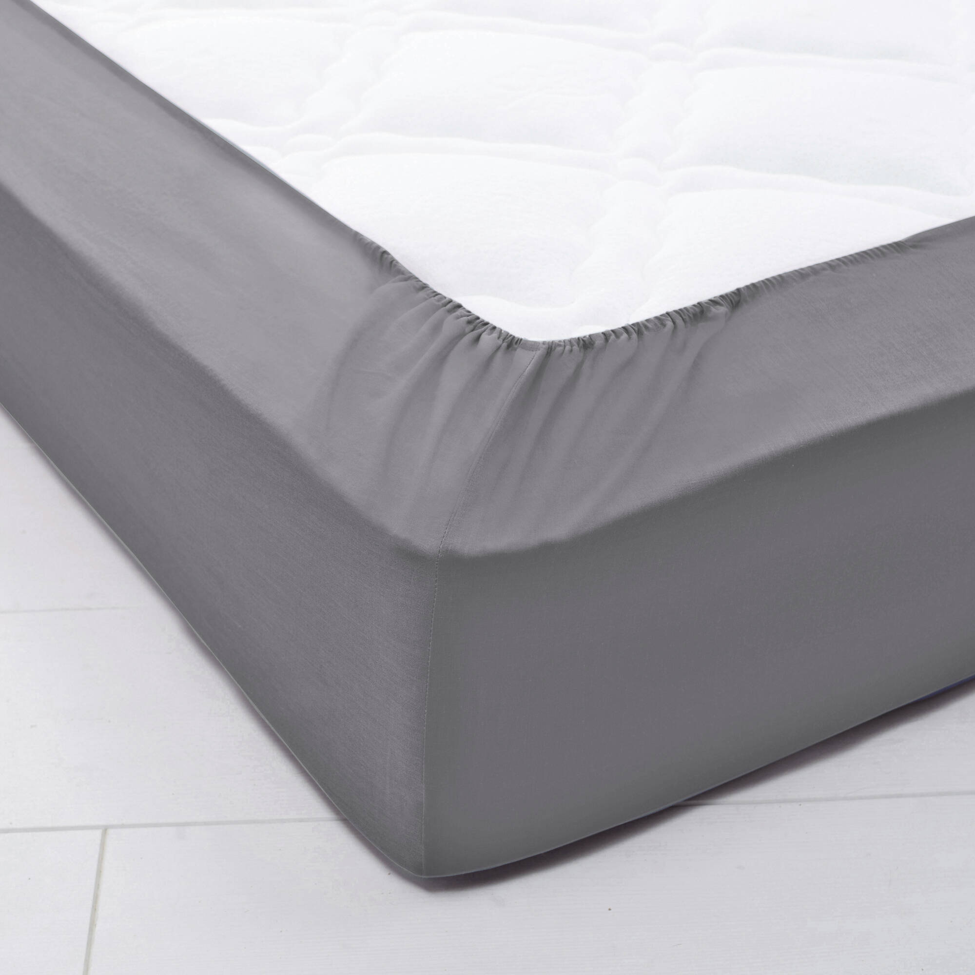 Drap-housse uni coton grands bonnets 40 cm