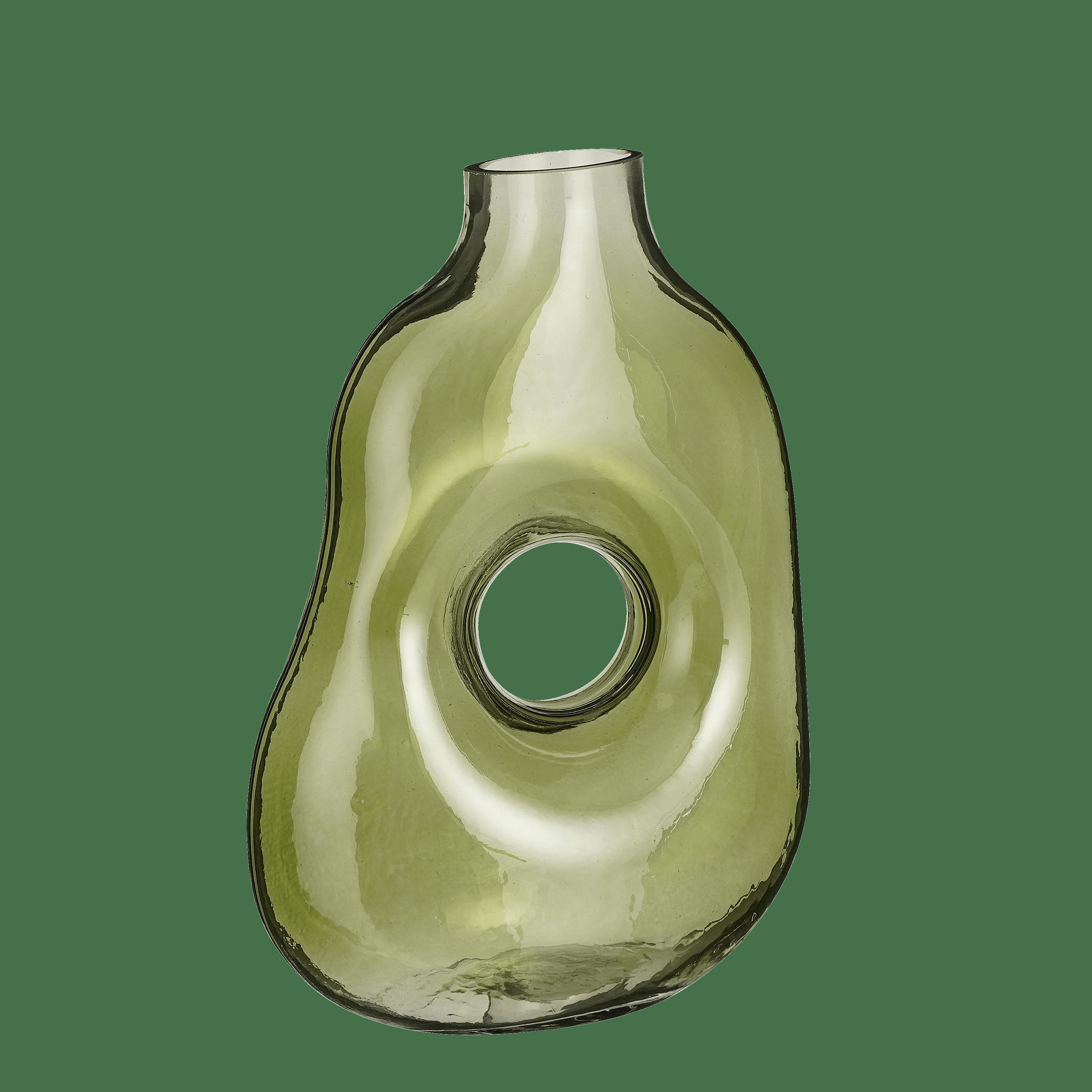 JAY - Vase en verre vert clair H25