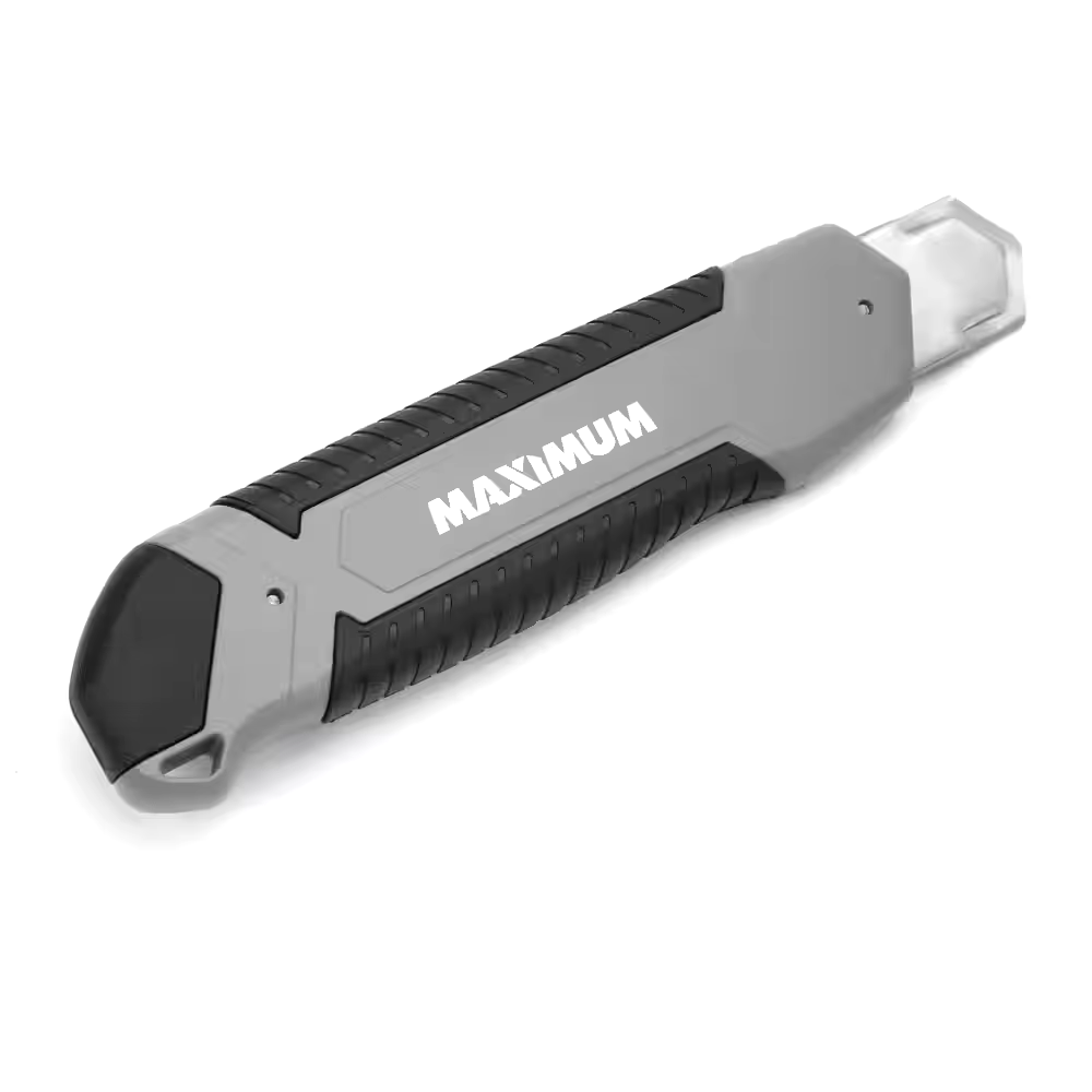 MAXIMUM Snap-Off Utility Knife, 25-mm, Silver/Black