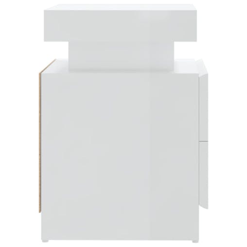 NNEVL Bedside Cabinet High Gloss White 45x35x52 cm Chipboard