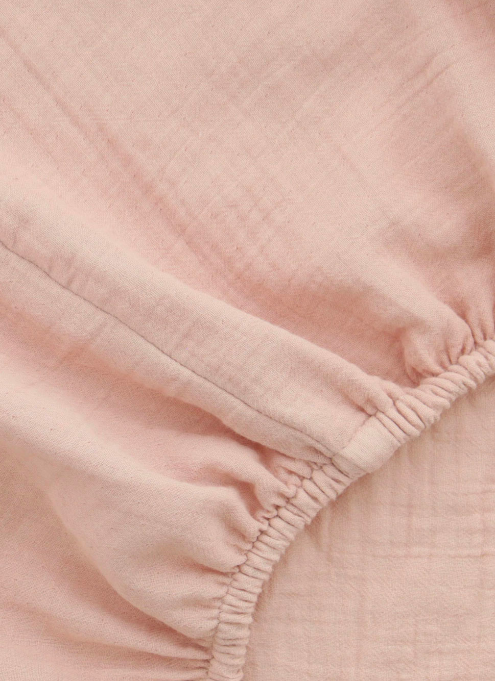 DRAP HOUSSE BÉBÉ EN GAZE DE COTON ROSE