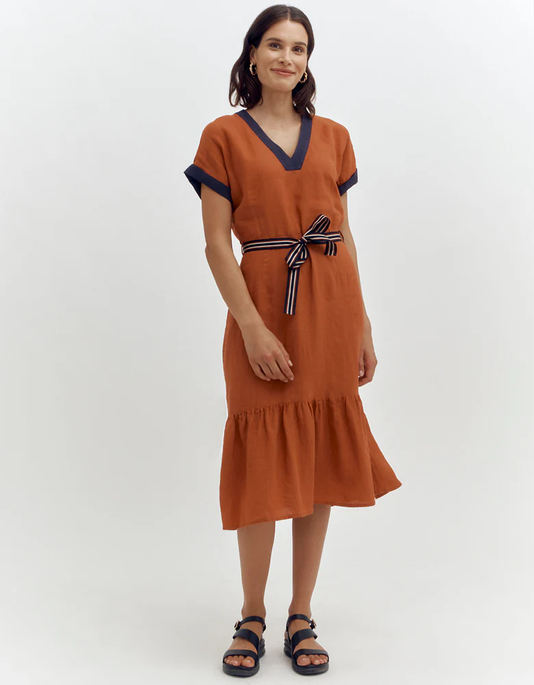 Robe à volant bicolore REGLISSE/87101/580