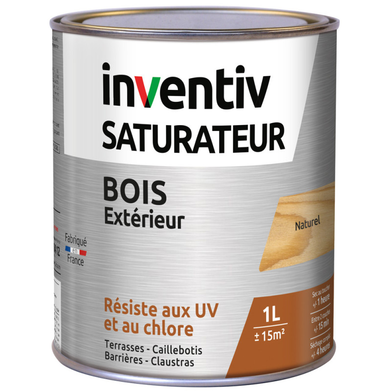 Saturateur pour bois extérieur naturel 1 L INVENTIV