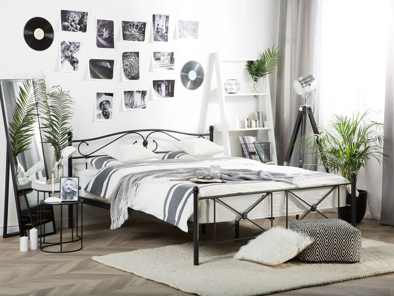 Łóżko metalowe rama stelaż 140x200 czarne