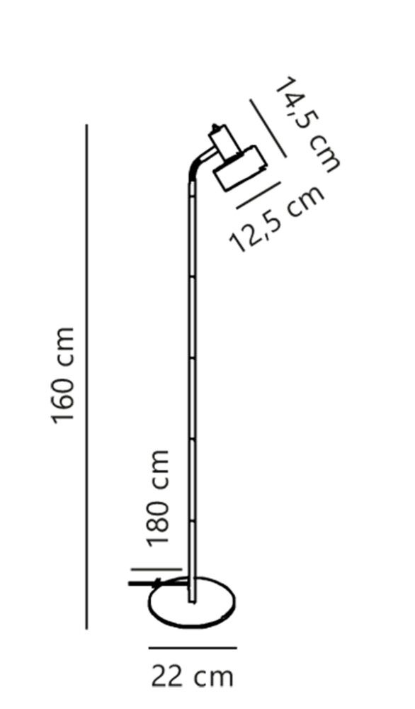 GULVLAMPE NORDLUX MATIS E27 SORT METALL 160 CM