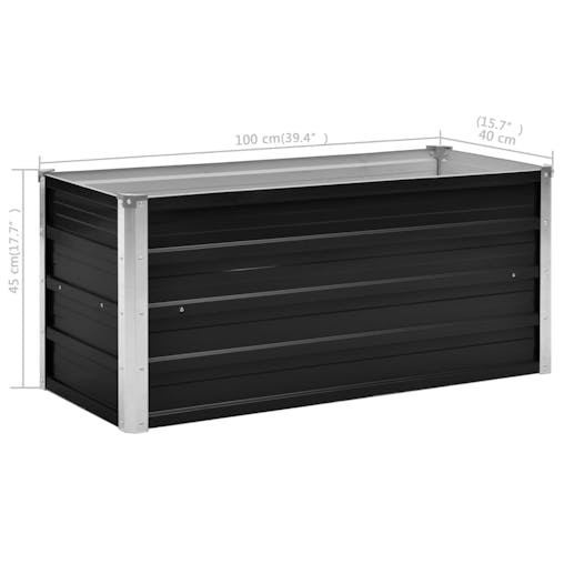 NNEVL Garden Raised Bed Anthracite 100x40x45 cm Galvanised Steel