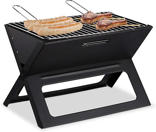 Barbecue Pliable Noir avec Charbon et Foyer - Camping &Pique-Nique