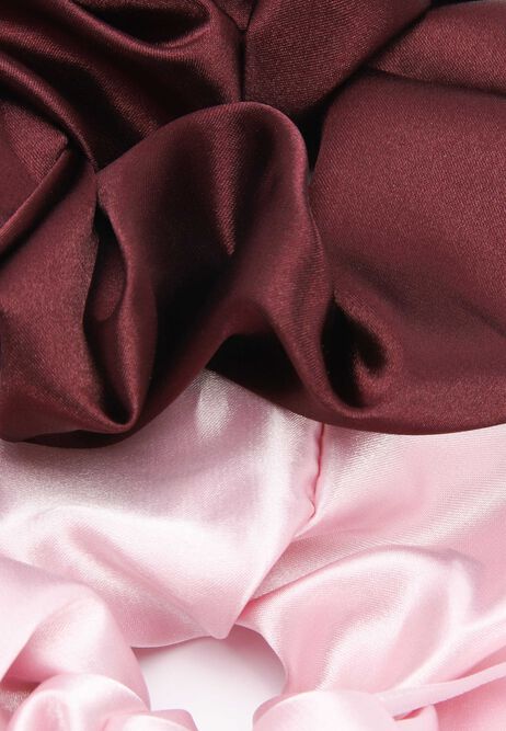 Womens 2pk Pink Sleep Satin Scrunchies