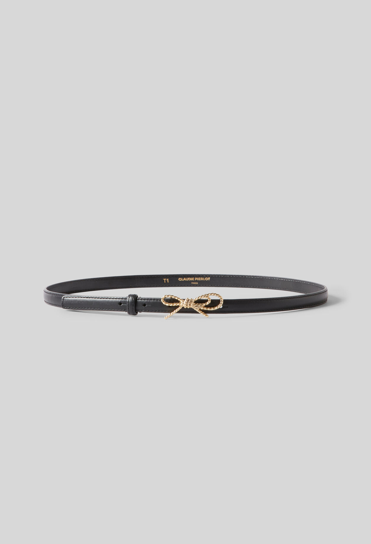 Ceinture Cuir noir avec noeud