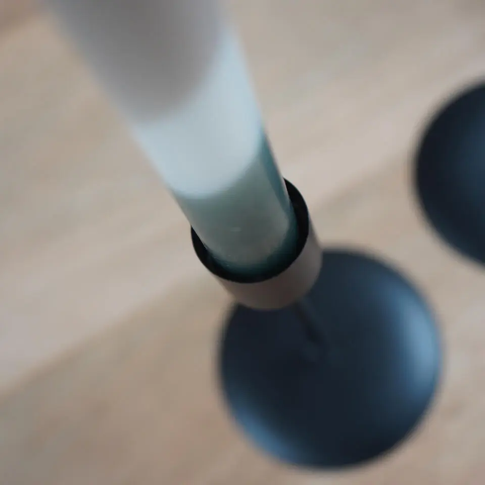 QUVIO Kaarsenstandaard - set van 2 (klein en groot) - Metaal - Zwart