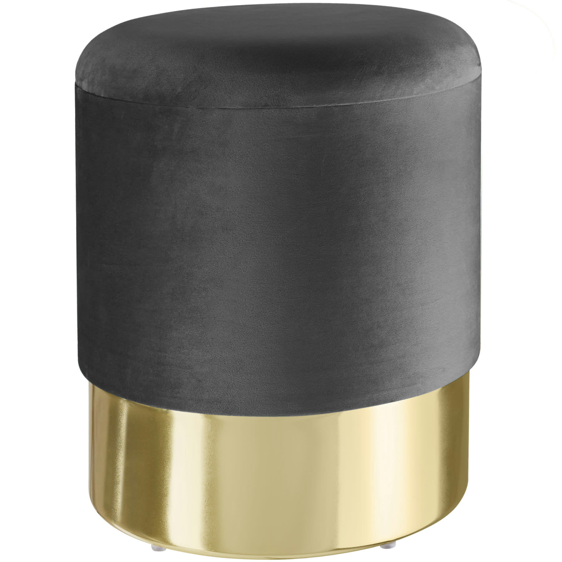 - Banc Tabouret Coffre de rangement Rond gris foncé