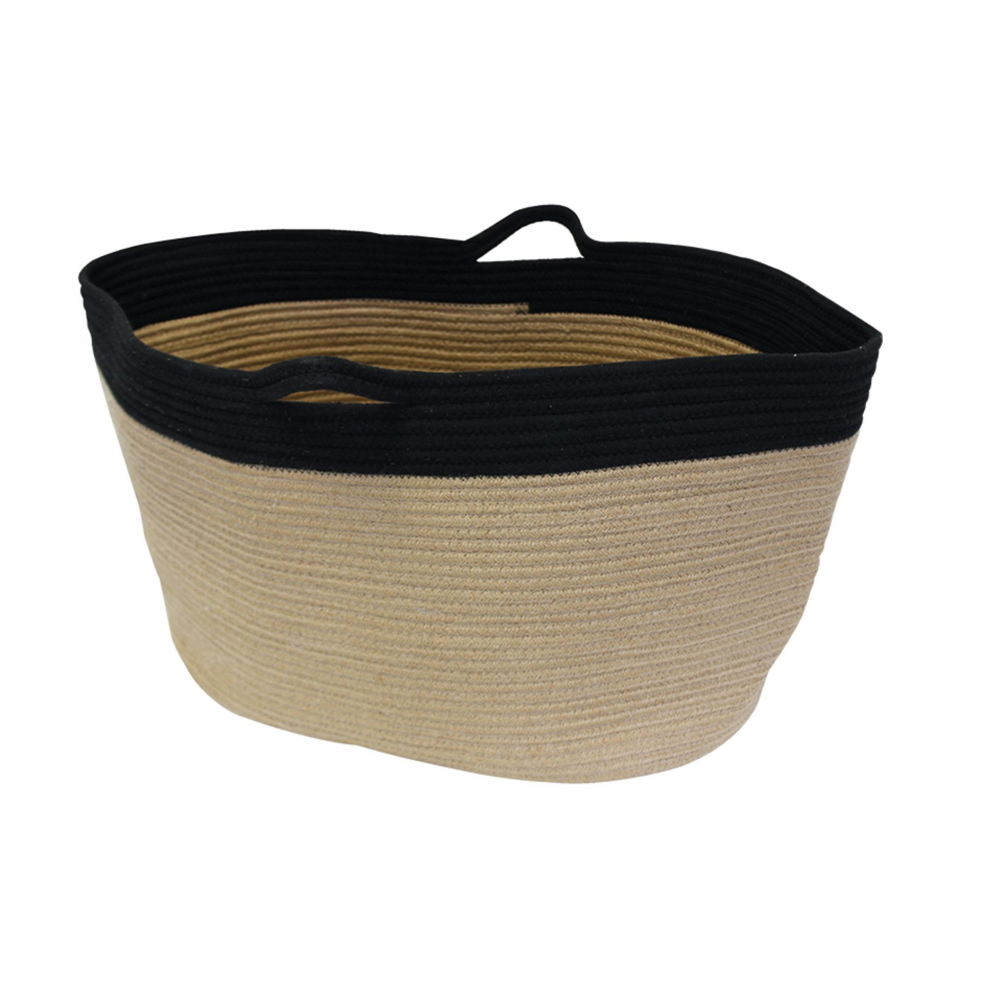 - Panier de rangement en jute noir 25x50x35cm