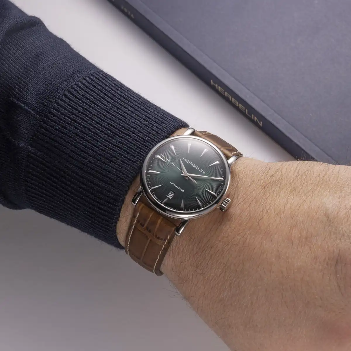 INSPIRATION – AUTOMATIQUE – ACIER & CUIR BRUN