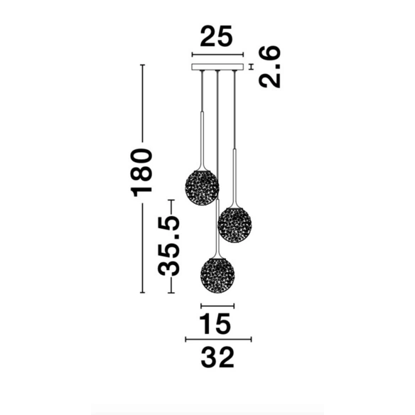Pendelleuchte »Mirano«, LED, 3-flammig, goldfarben/transparent