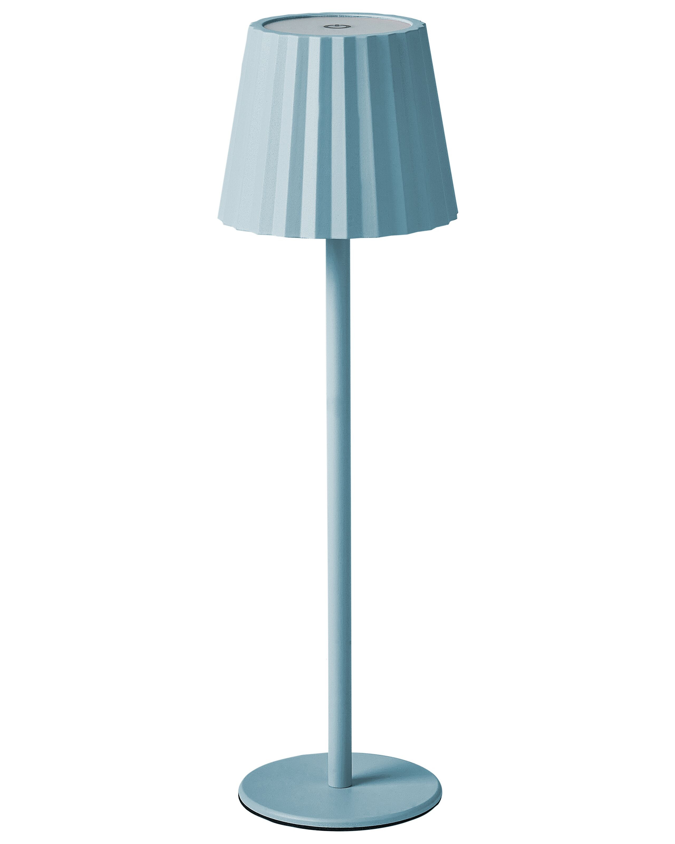 Nowoczesna lampa stołowa metalowa jasnoniebieska
