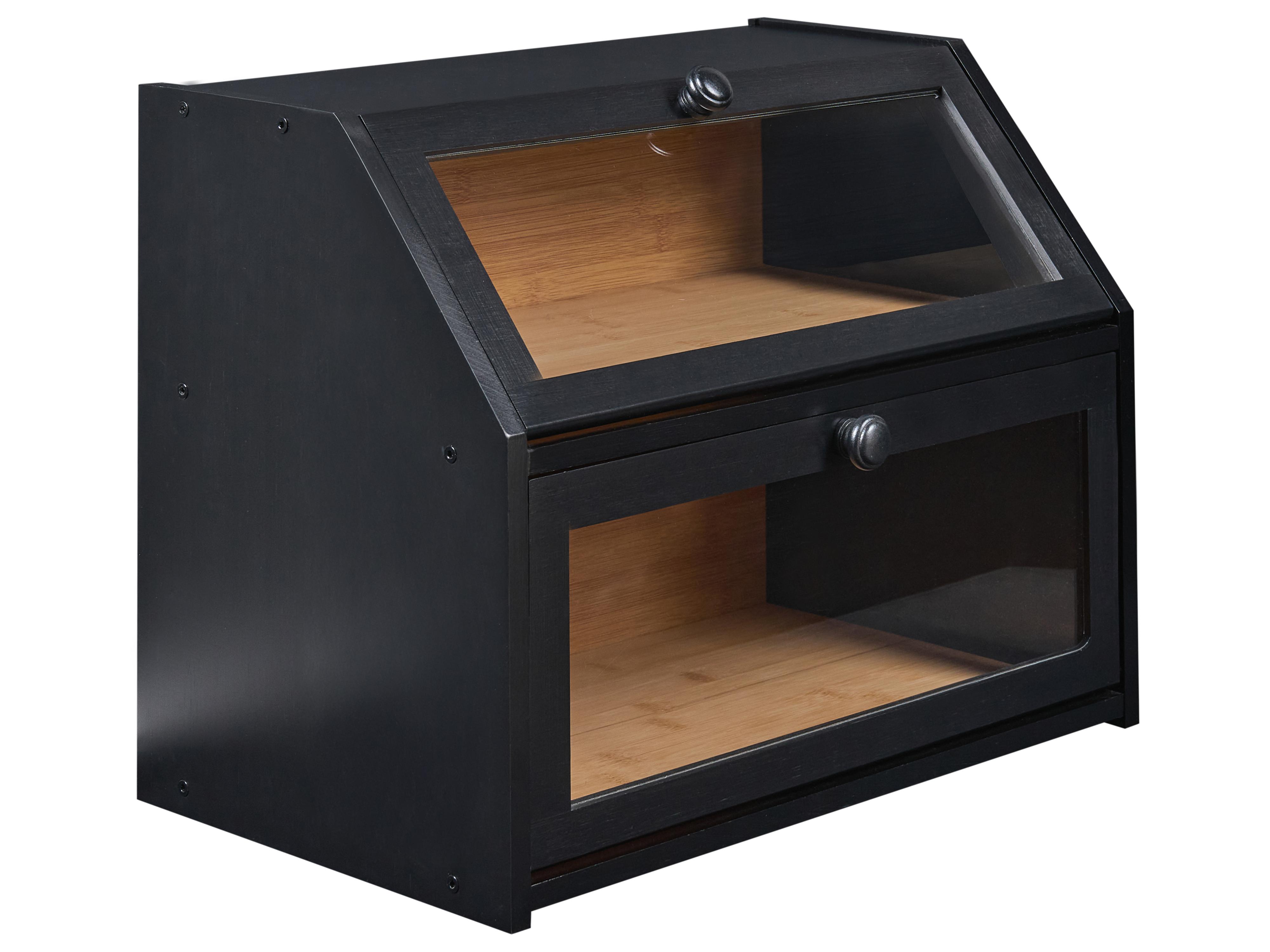 Bread Bin CROUTE Bamboo Black