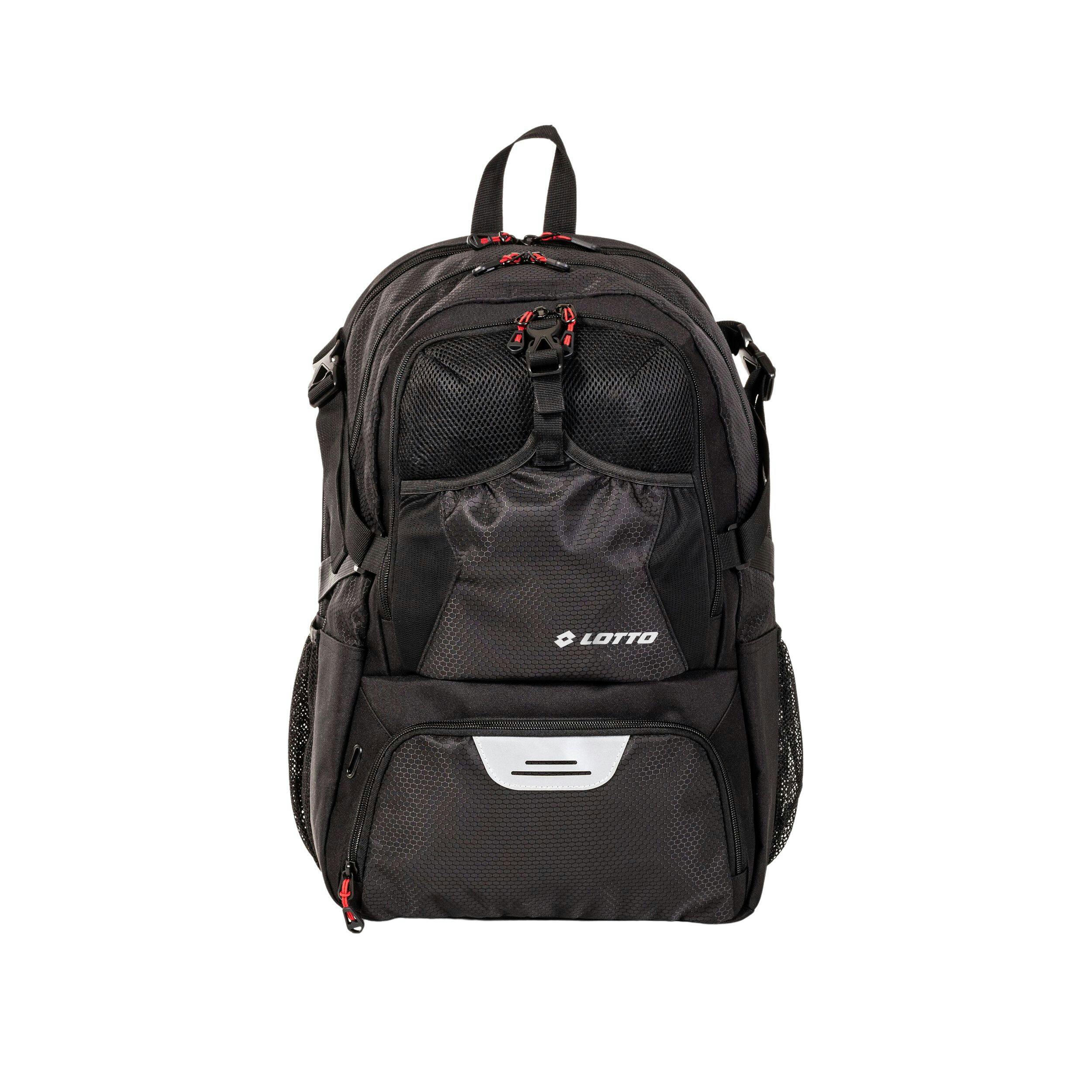 Lotto Premium Soccer Backpack for Youth/Adults, Polyester, Black