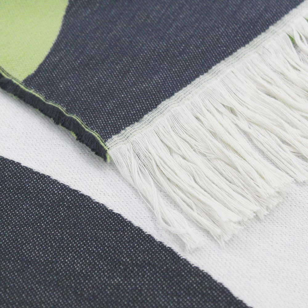 VAGUES TERRE - Plaid  pur coton vert 130x170