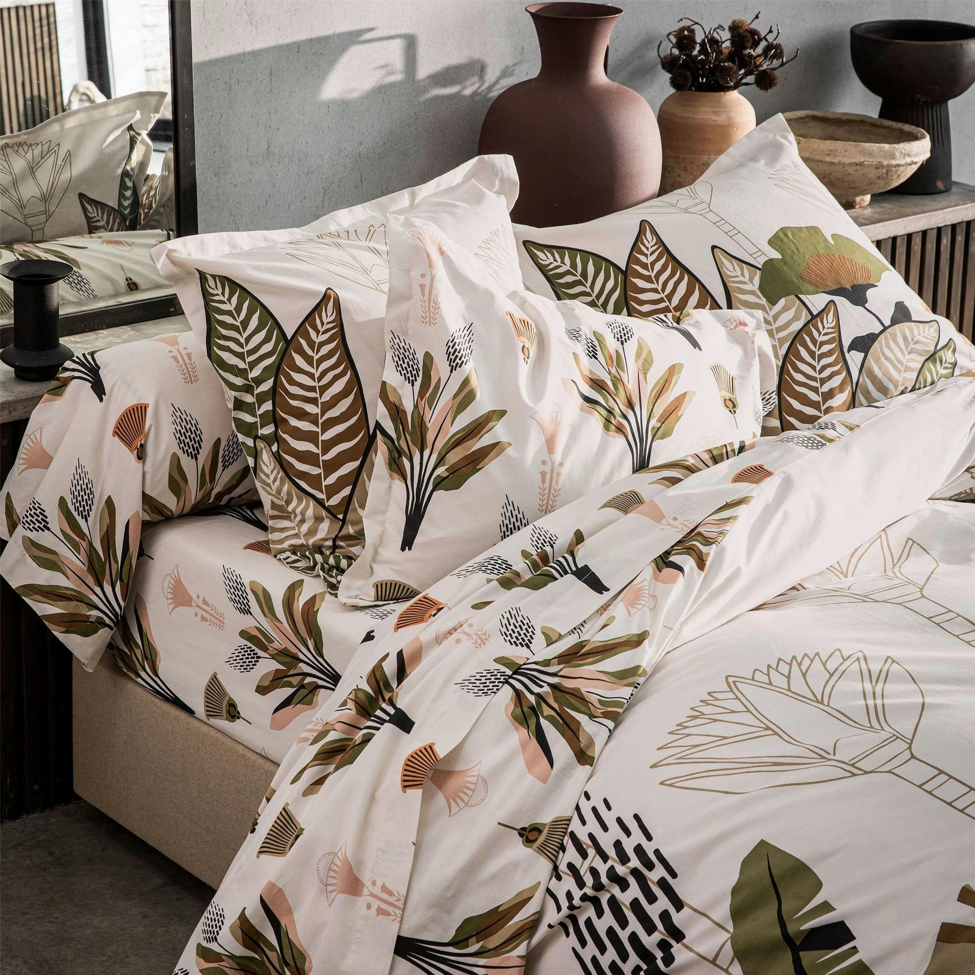 EGYPTIEN - Housse de couette 240x220 vert en coton