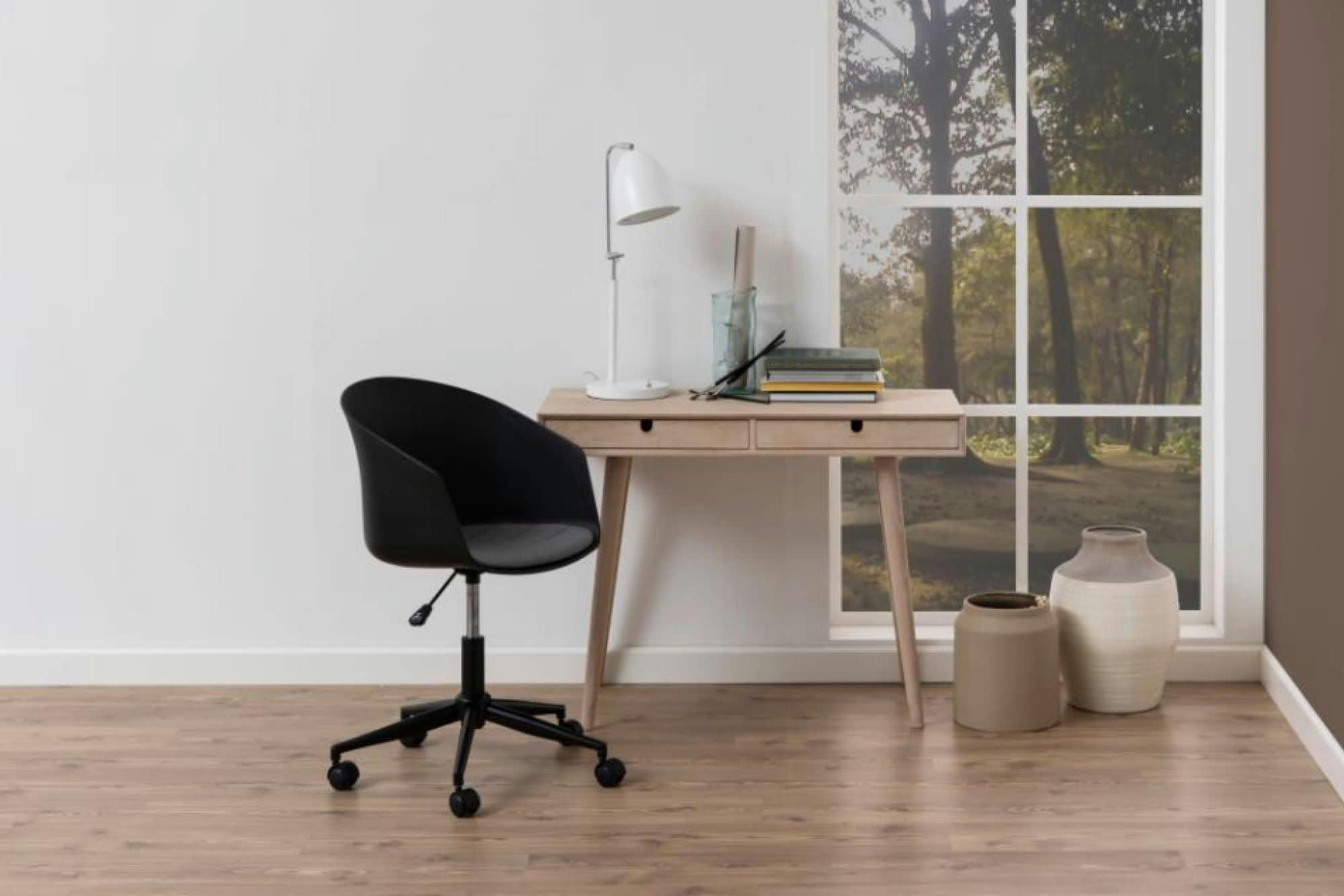 CENTIOR - Bureau en bois avec deux tiroirs et pieds inclinés