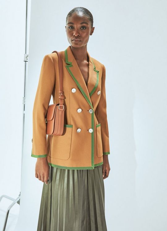 Cordelia Brown Grosgrain Edged LENZING? ECOVERO? Viscose Blazer