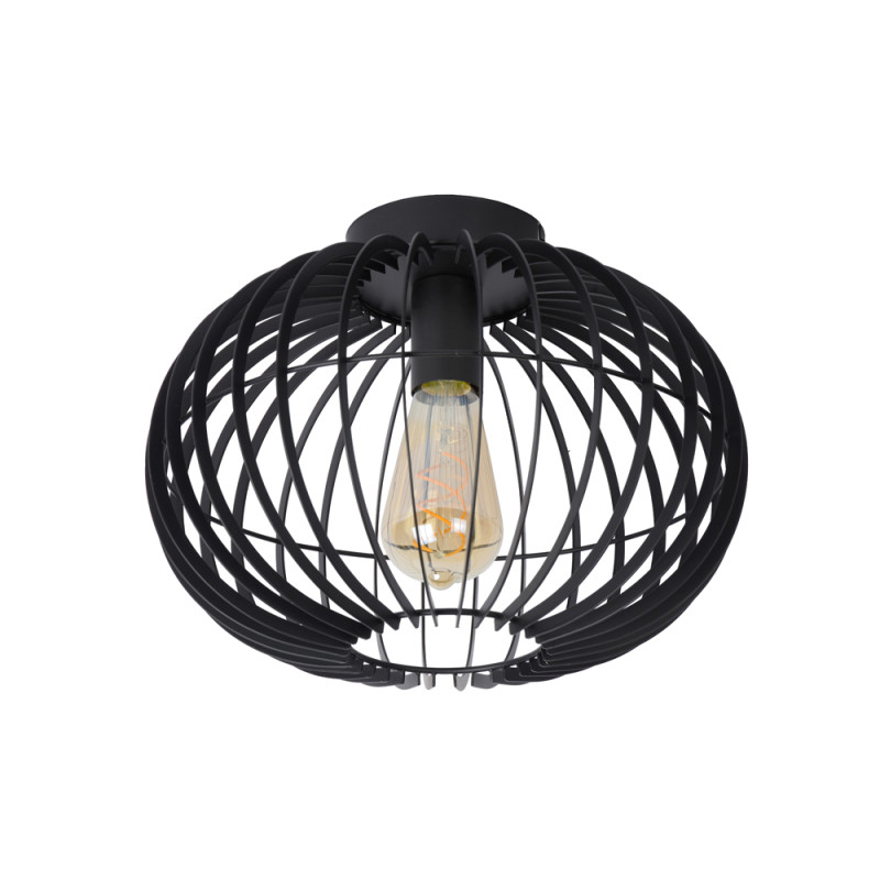 Plafonnier Reda noir Ø 32 cm E27 40 W LUCIDE