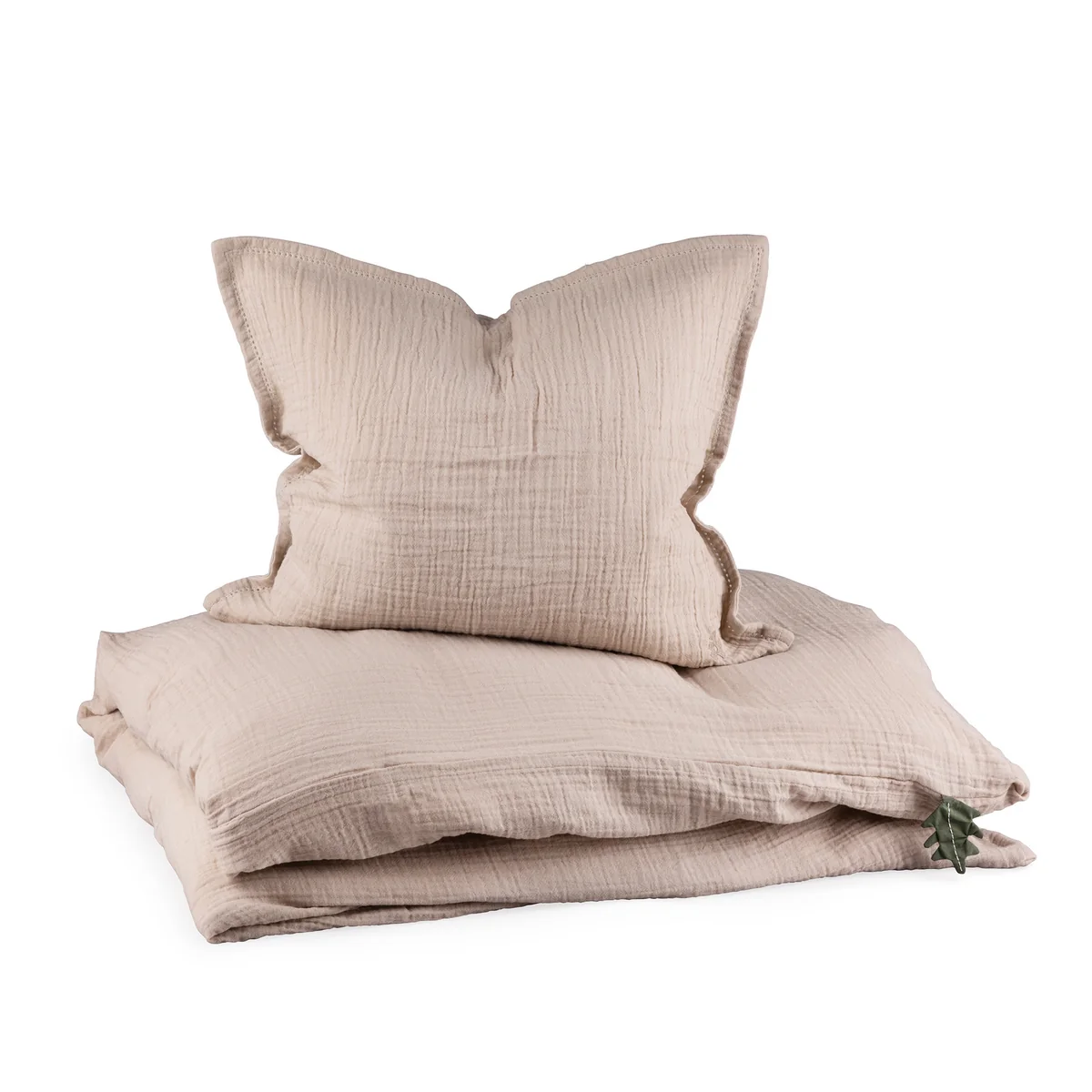 Sebra - Junior-Bettwäsche aus Musselin, 135 x 100 cm, seabreeze beige