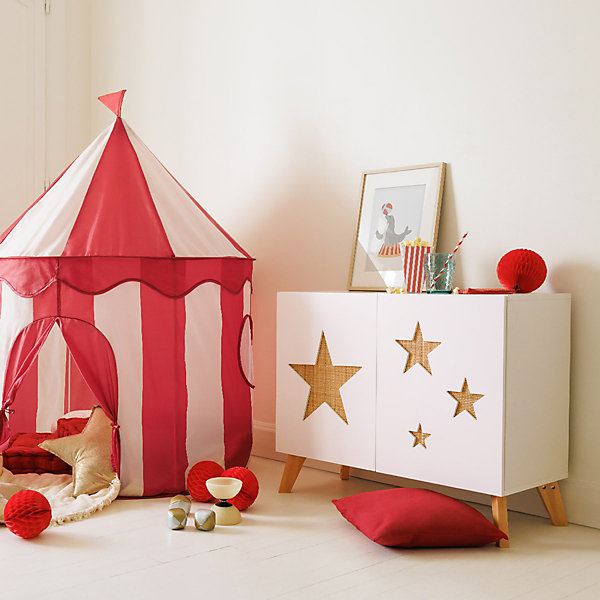Meuble de rangement enfant étoile - bois - blanc - 65x79 cm - Atmosphera