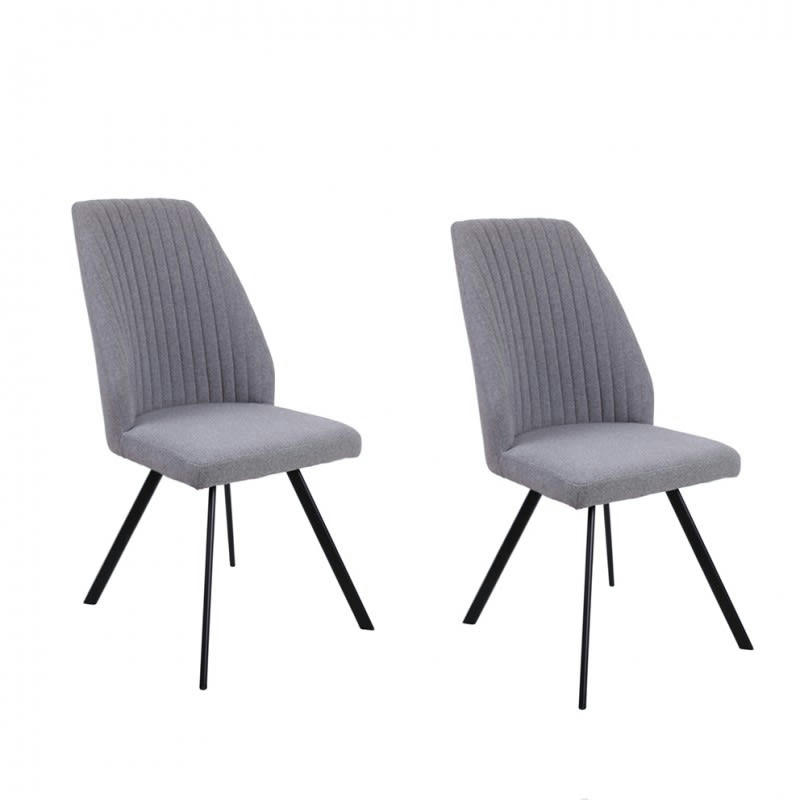 FUZO - Lot 2 chaises tissu gris