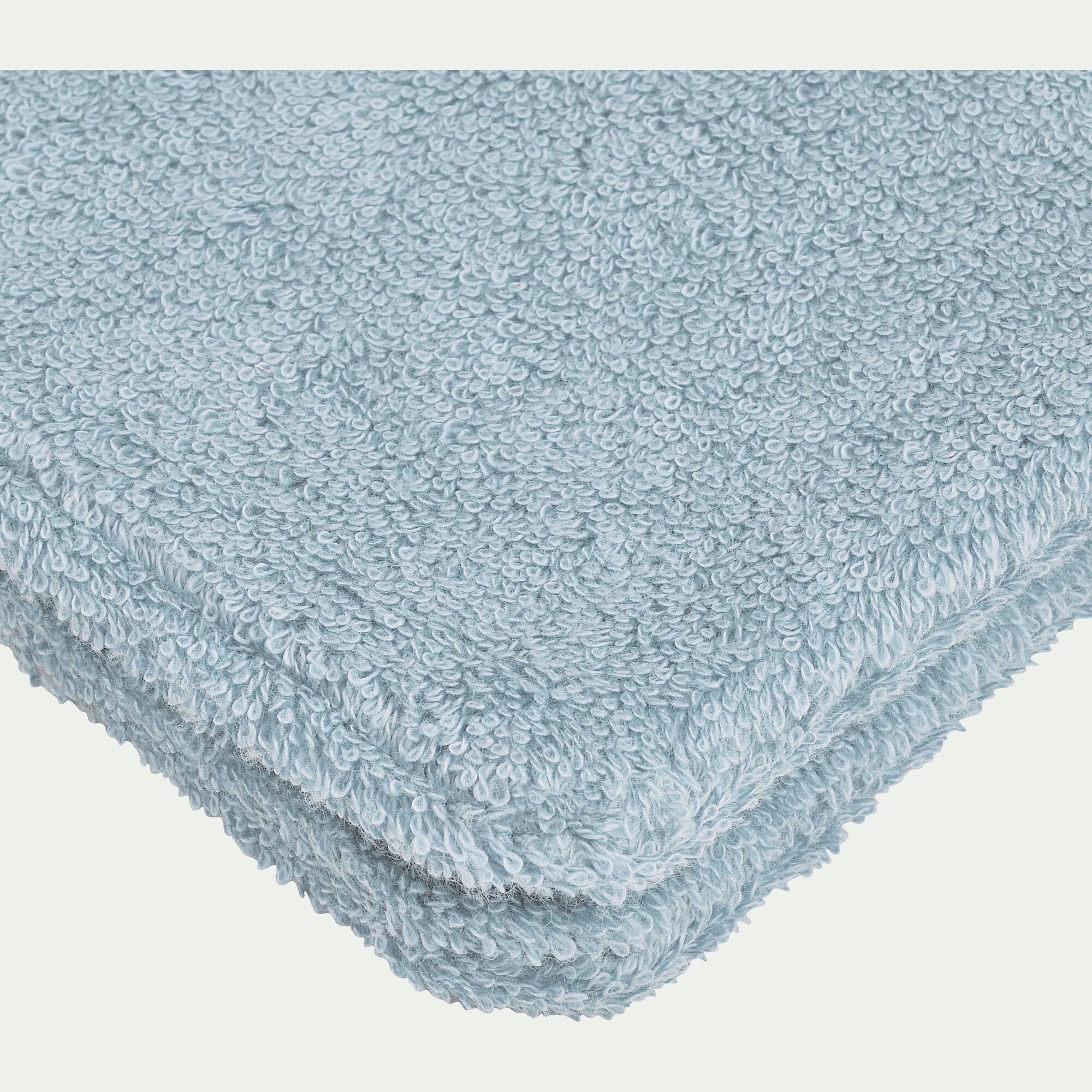 AZUR - Linge de toilette en coton peigné- bleu calaluna