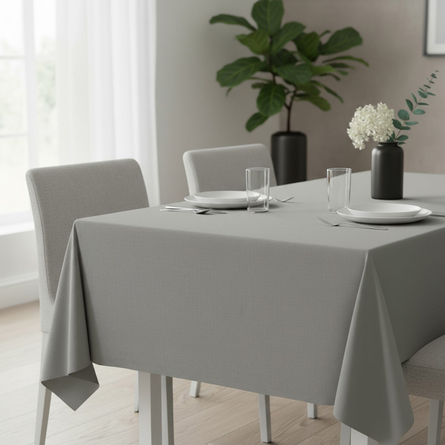 Tovaglia cotone tortora 140x240 cm Slub