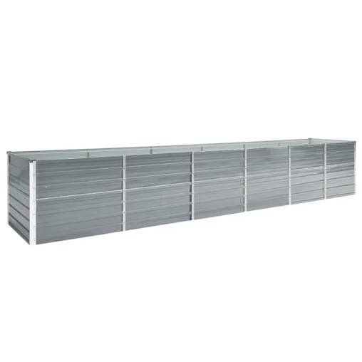 NNEVL Garden Raised Bed Galvanised Steel 480x80x77 cm Grey