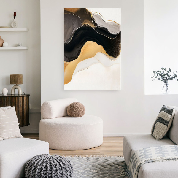 Feeby Obraz, Abstrakcja Marmur Złoty 40x60