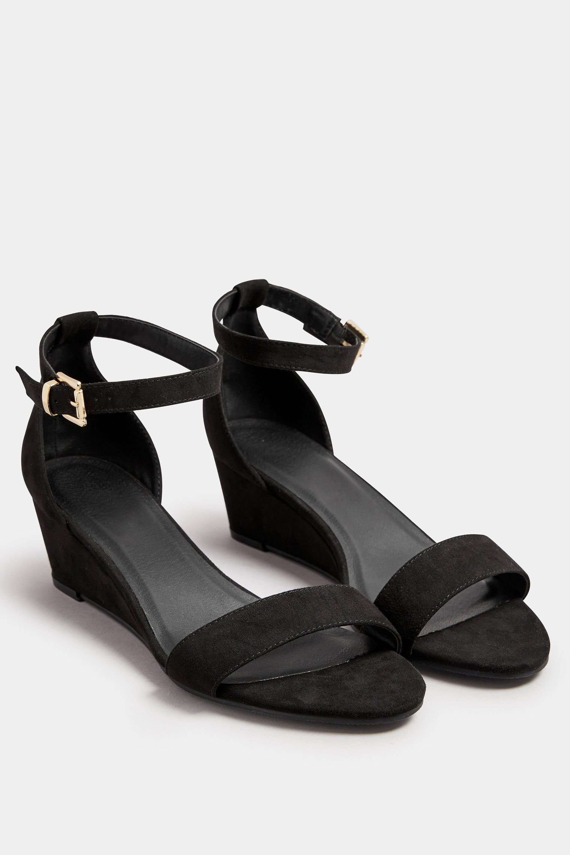 Yours Faux Leather Low Wedge Sandals