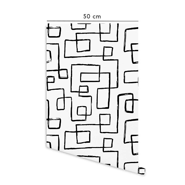Papier peint adhésif équilibre noir en vinyle lavable et amovible - 1 rouleau 50x300 cm - Decochic