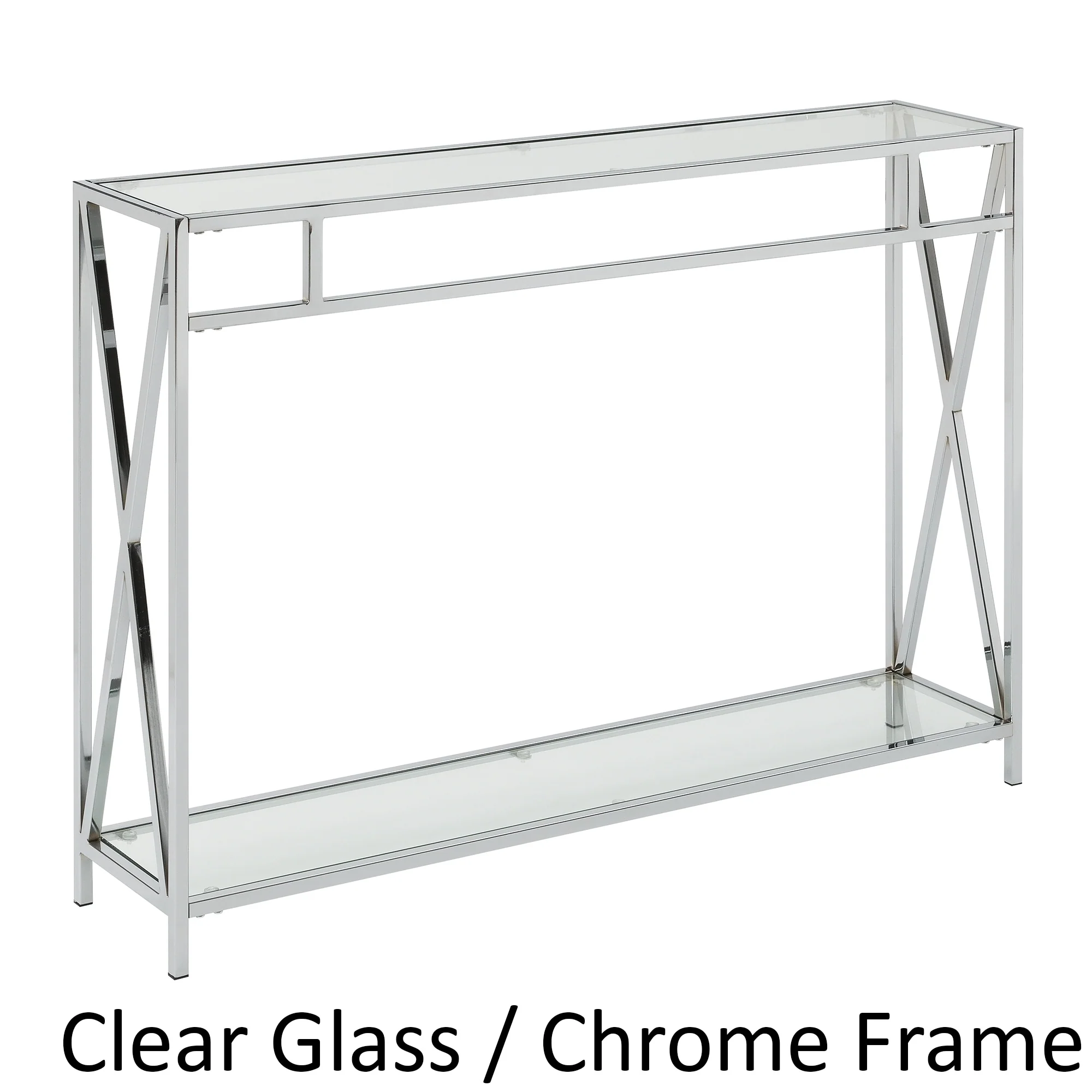 Convenience Concepts Oxford Chrome Console Table with Shelf