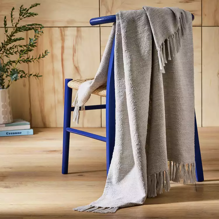 Habitat Woven Throw - Natural - 125x150cm
