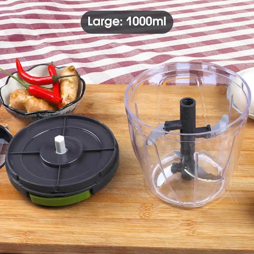 NNEOBA 1000ml Manual Food Chopper &ndash; Hand-Pull String Vegetable Cutter