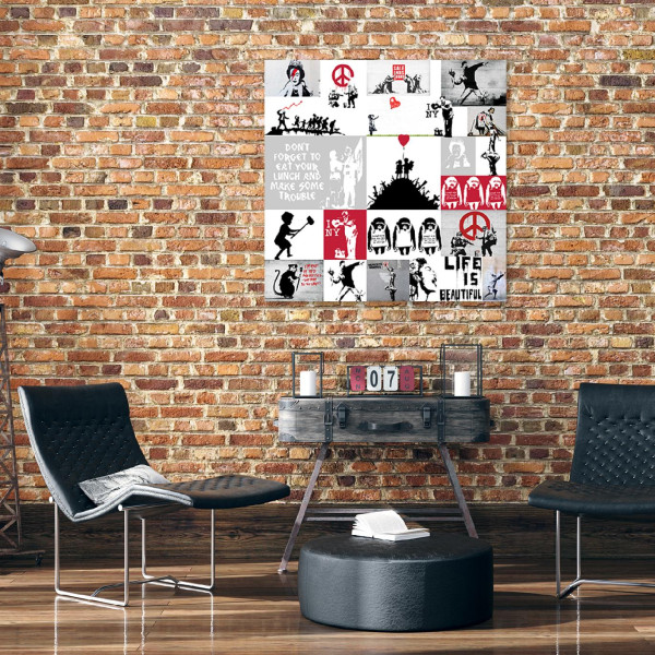 Feeby Obraz Banksy street art graffiti kolaż 30x30